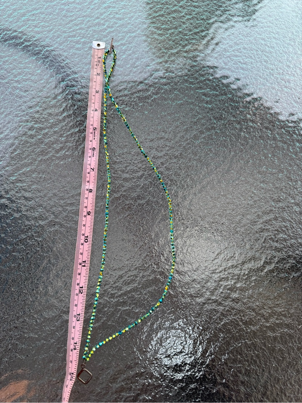 Green Crystal Beaded Double Strand Necklace Mermaid Fairy Core Y2K Nostalgia - Picture 11 of 11